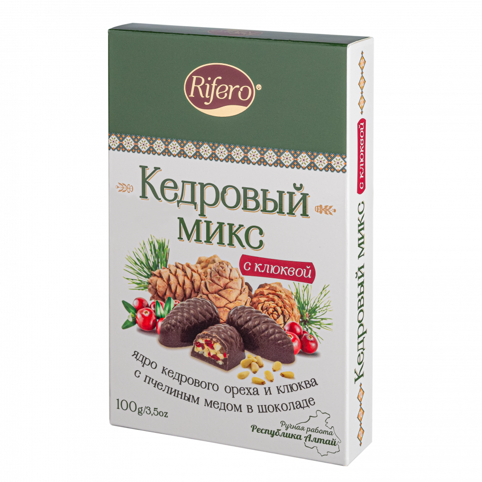  Риф и ко Конфеты "Кедровый микс КЛЮКВА" 100г     в Железногорске
