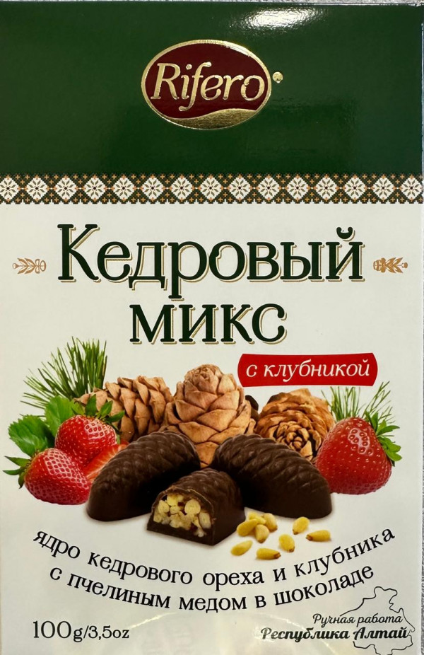 №1 Риф и ко Конфеты "Кедровый микс КЛУБНИКА" 100г     в Железногорске