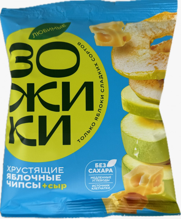 №1 Зожики Яблочные чипсы с сыром, 25г  в Железногорске