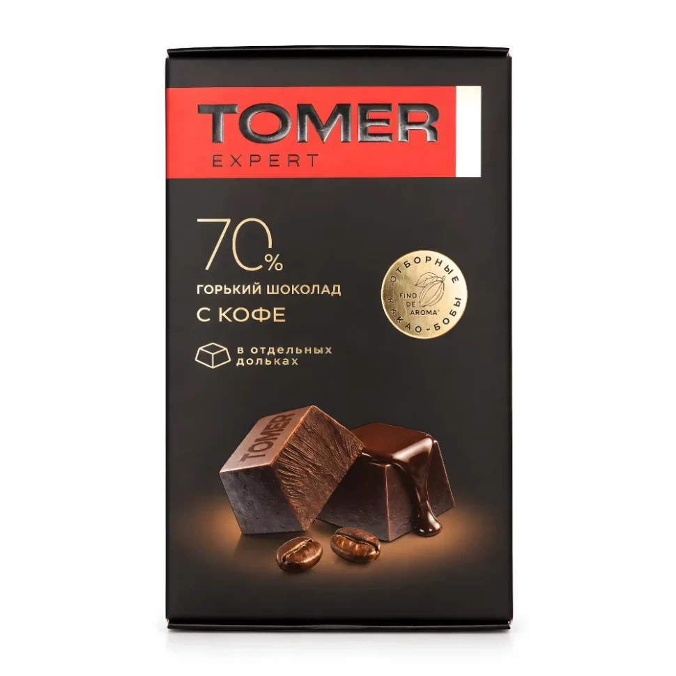  Фабрика Томер  Горький (70%) шоколад с КОФЕ, 90г  в Железногорске